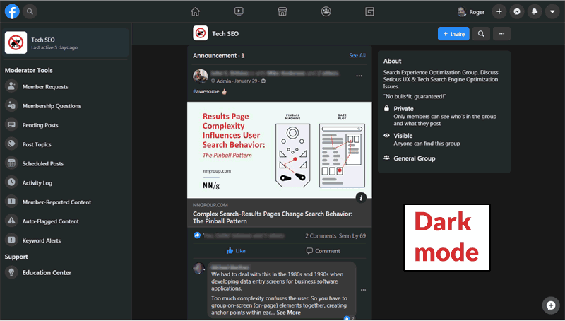 Dark Mode FB