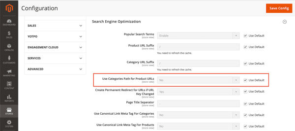 Magento URL